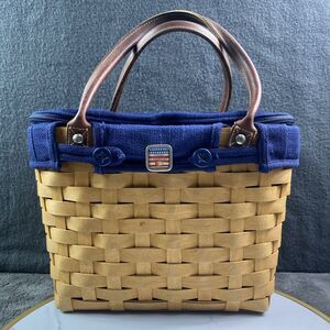Longaberger 2003 Medium Boardwalk Basket Purse Tote+Prot.+Liner TAILGATE PICNIC